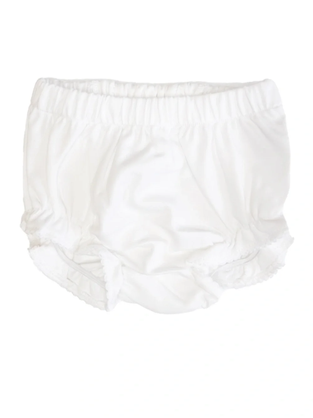 Baby Loren White Pima Knit Diaper Cover / Bloomers